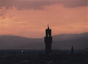 Sunset with the Campanile of Palazzo Vecchio