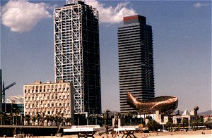 Skyline with Golden Fish of the Olymic era