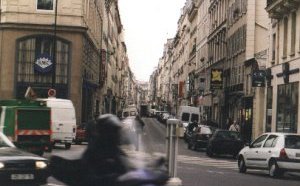 Paris city shot somewhere between Bastille and Les Halles