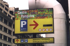 Sign to the Pompidou Museum